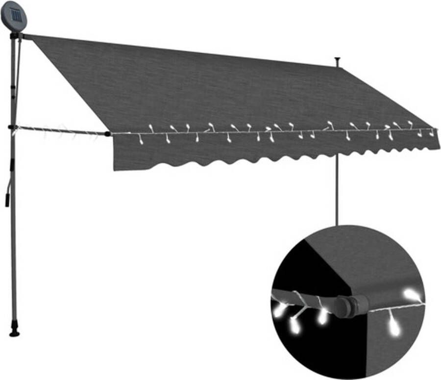 The Living Store Uittrekbare Zonwering 400 cm Antraciet