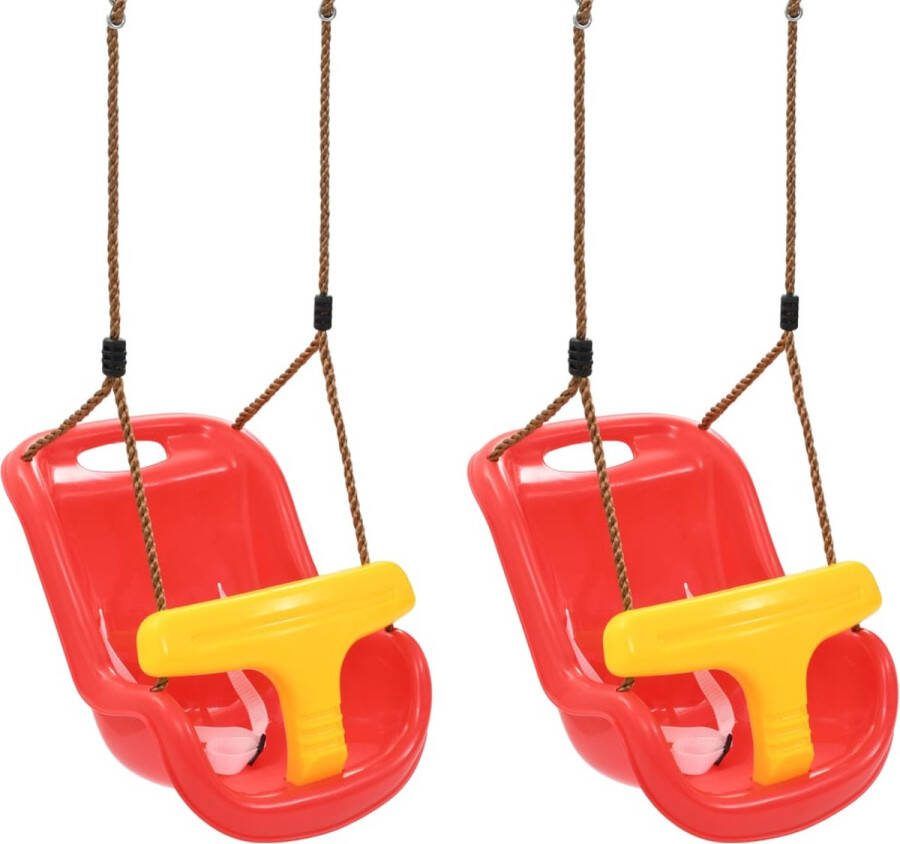 The Living Store Veiligheidsschommels Babyschommel PP 36 x 43 x 42 cm Rood en Geel