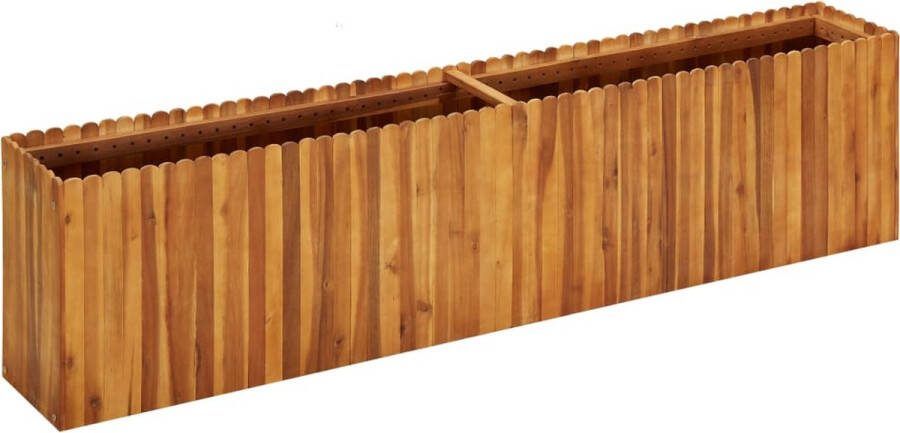 The Living Store Verhoogde Houten Kweekbak 200 x 30 x 50 cm Massief Acaciahout Natuurlijke Kleur