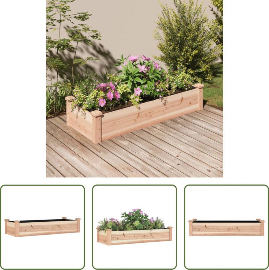 The Living Store Verhoogde plantenbak Hout 120 x 45 x 25 cm Open bodem