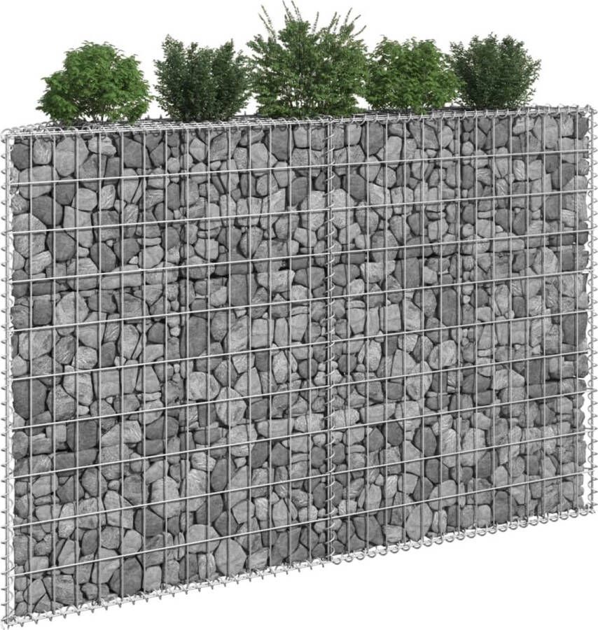 The Living Store Verhoogde Schanskorf Mand 150x20x100 cm Zilver Gegalvaniseerd Staal