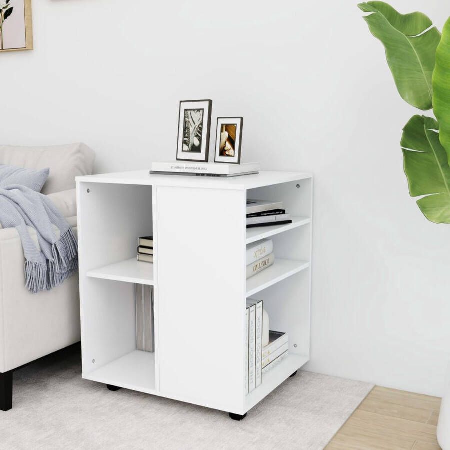 The Living Store Verrijdbare kast Bureau onderkast Wit 60 x 53 x 72 cm Gemaakt van spaanplaat