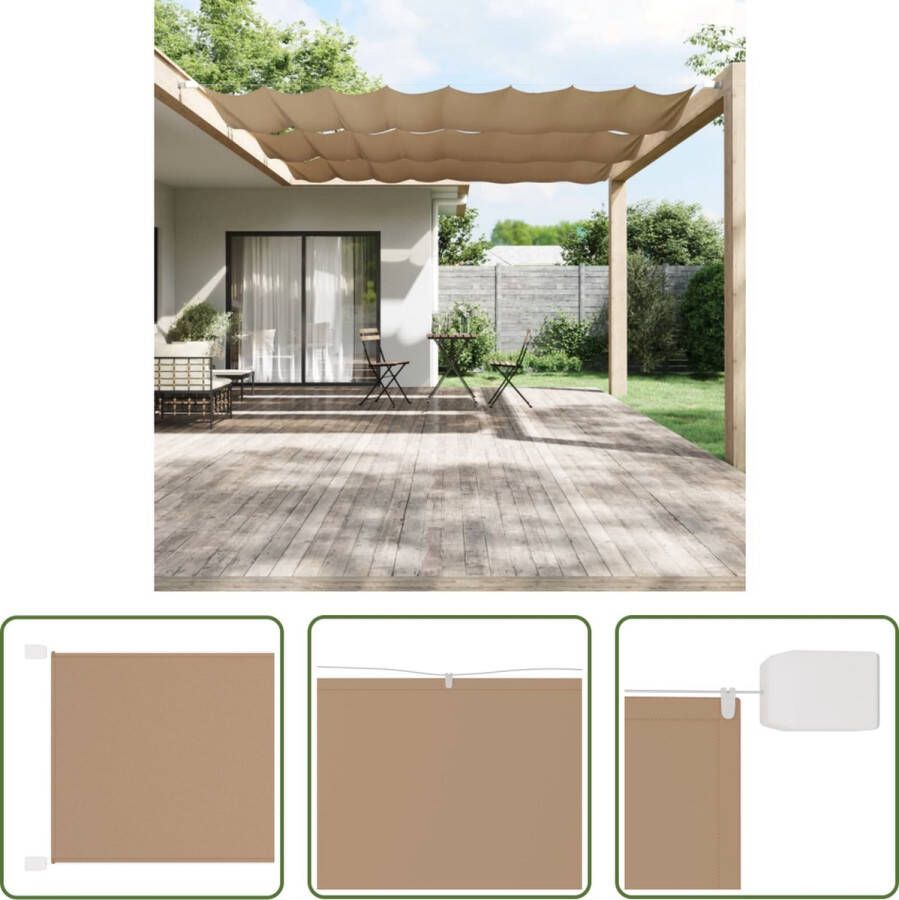 The Living Store Verticaal scherm Balkonscherm 140 x 360 cm Taupe Oxford stof