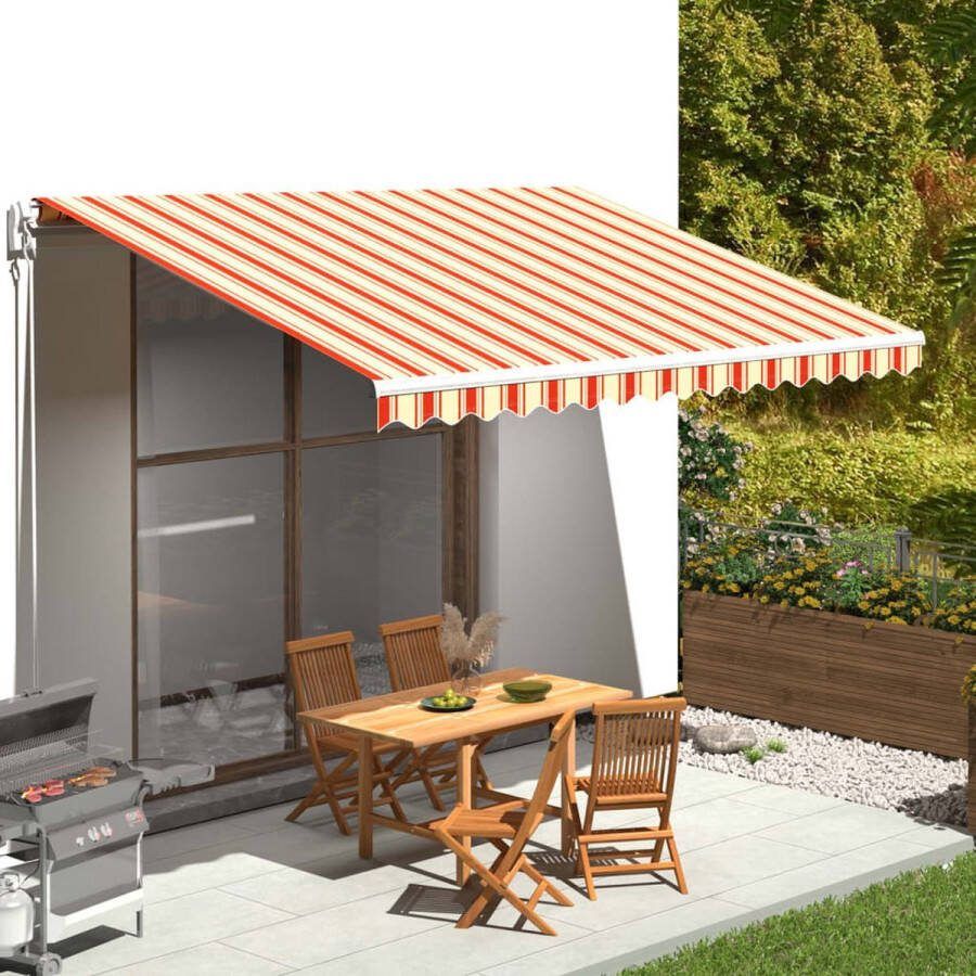 The Living Store Vervangingsdoek Zonnescherm 430 x 345 cm Geel en Grijs UV-bestendig