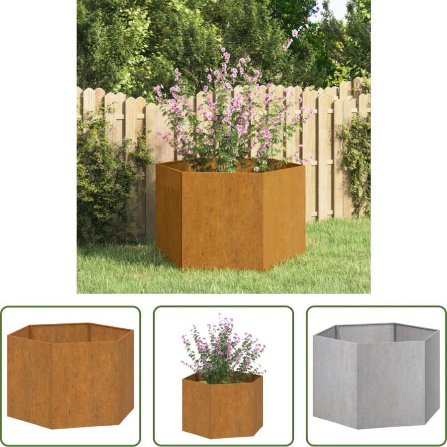 The Living Store Plantenbak roestig 60x60x45 cm cortenstaal Bloempot