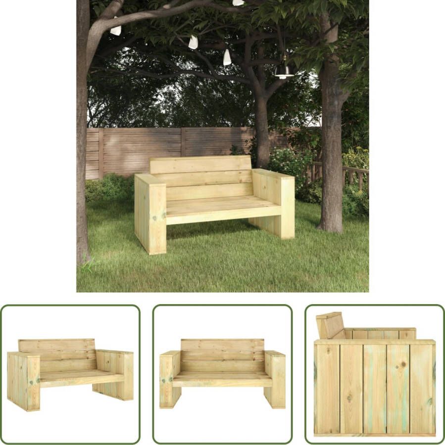 The Living Store Vintage-geïnspireerde houten tuinbank 139 x 76 x 74 cm Geïmpregneerd grenenhout