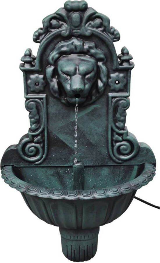 The Living Store Vintage Stijl Muurfontein 41 x 22.5 x 65 cm Groen