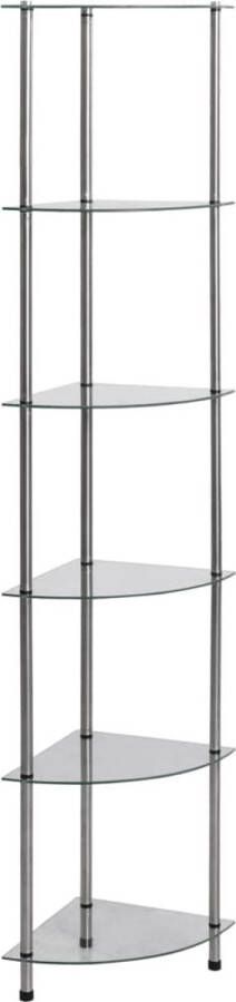 The Living Store Vitrinekast 30 x 30 x 160 cm Dik gehard glas 6 lagen