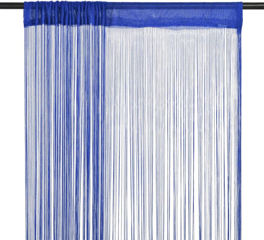 The Living Store Vliegengordijn Polyester 100 x 250 cm Blauw
