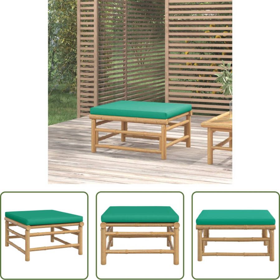 The Living Store Voetenbank Bamboe Groen 55 x 65 x 30 cm Modulair Ontwerp