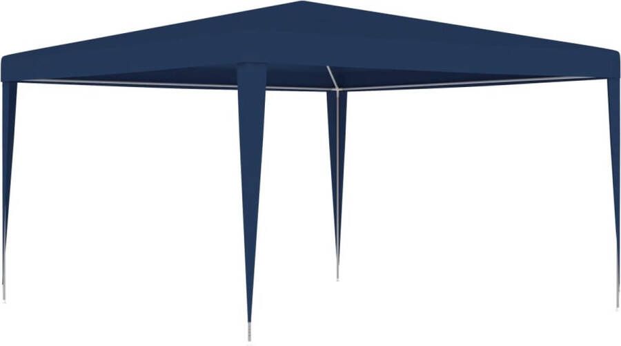 The Living Store Vouwtent Partytent 4 x 4 x 2.75m Blauw PE Materiaal Uv- en waterbestendig