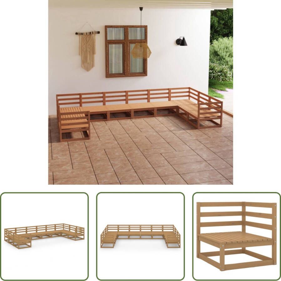 The Living Store Vrije tijd Houten Tuinset 70x70x67 cm Honingbruin