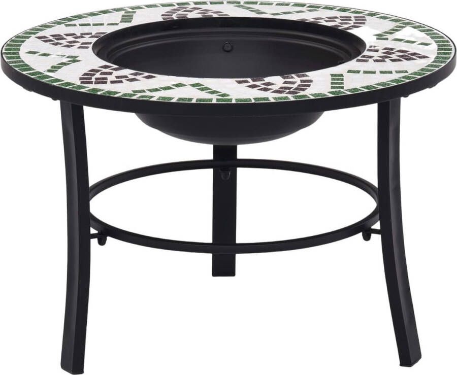 The Living Store Vuurkorf Groen Staal 68x68x45 cm Met Drie Poten