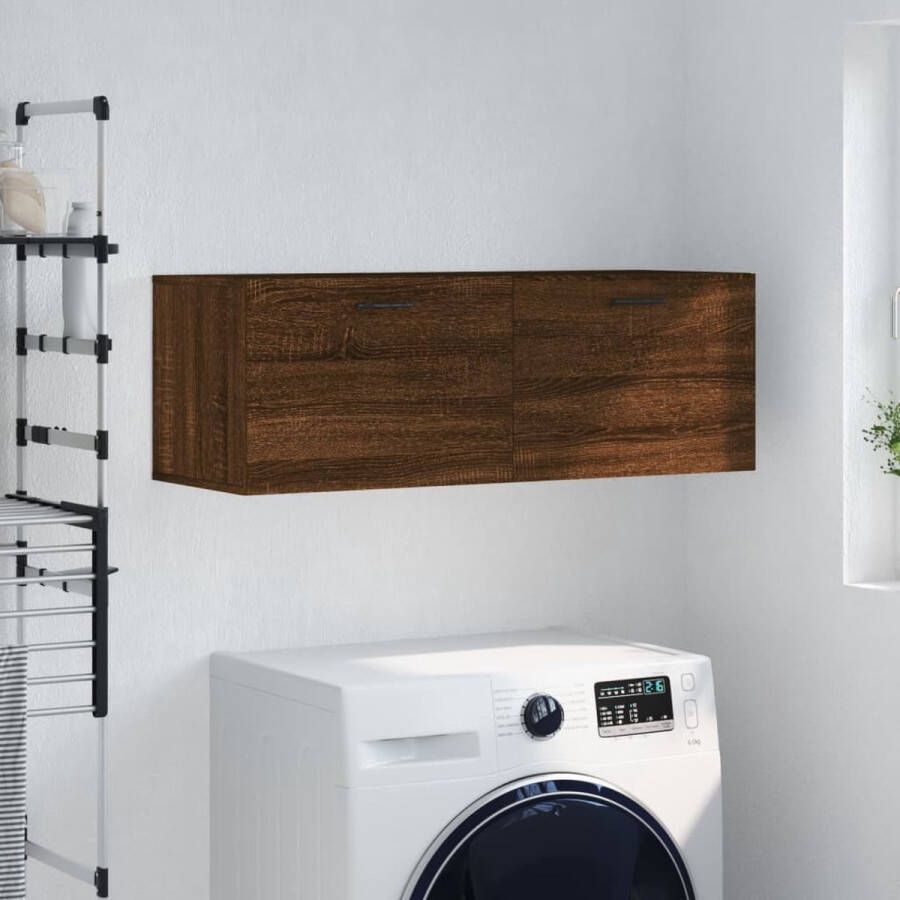 The Living Store Wandkast Bruineiken 100 x 36.5 x 35 cm Duurzaam bewerkt hout Montage vereist