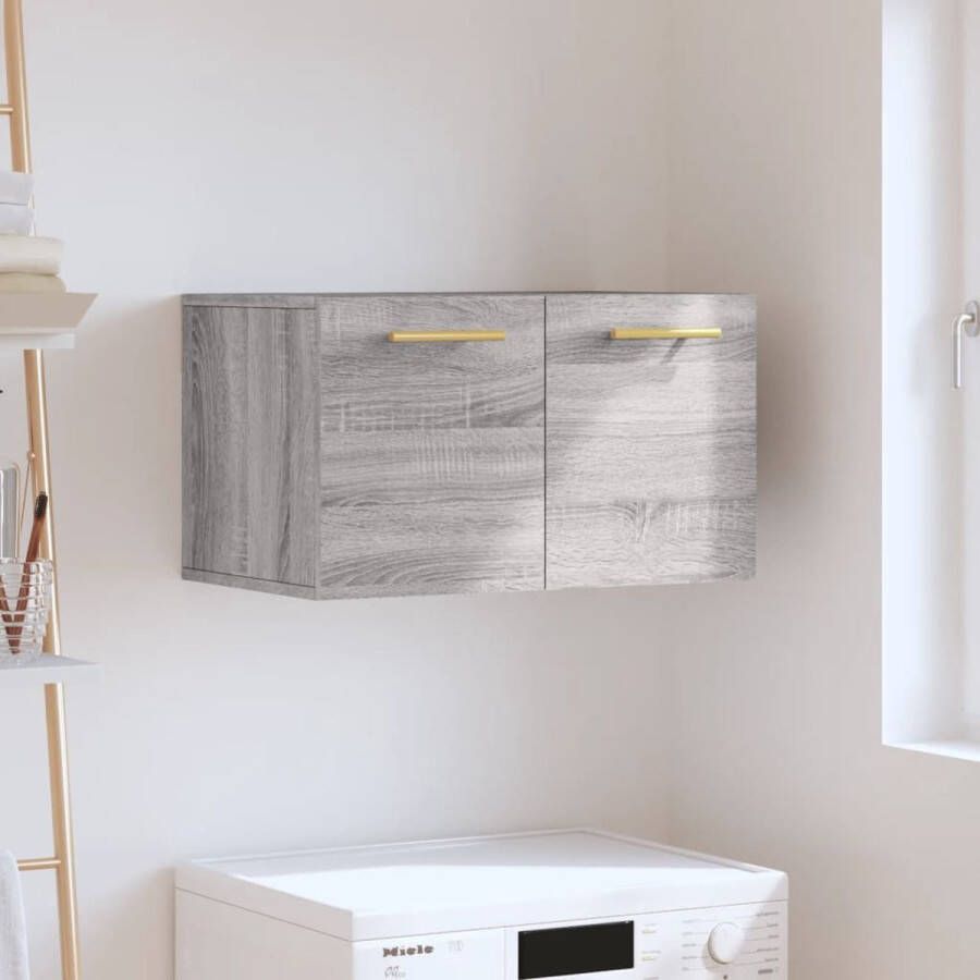 The Living Store Wandkast Wandgemonteerd 60 x 36.5 x 35 cm Grijs Sonoma Eiken Duurzaam hout