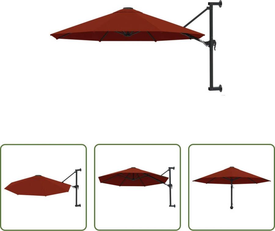 The Living Store Wandparasol 300 x 131 cm terracotta