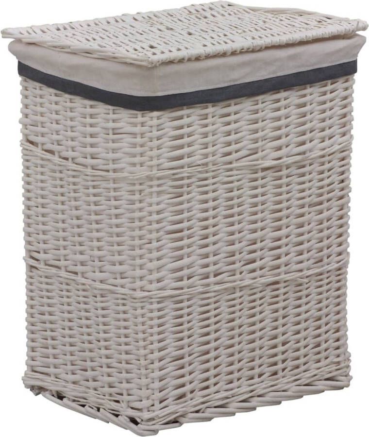 The Living Store Wasmand Willow Wit 43x34x57.5cm