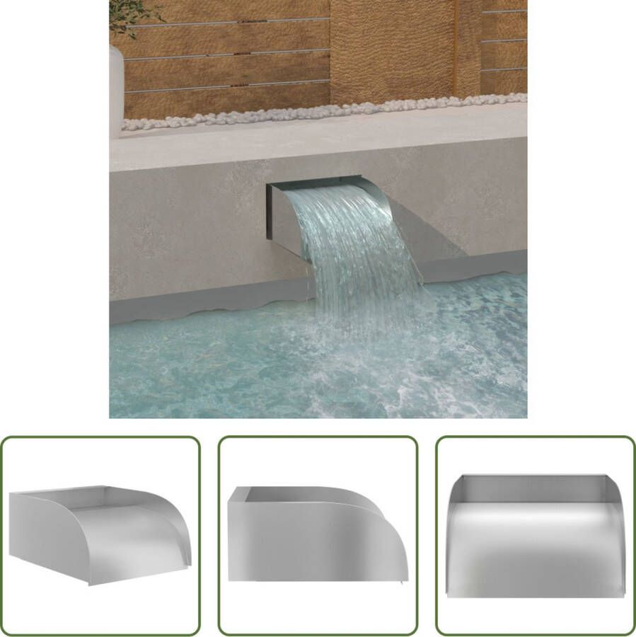 The Living Store Waterval 30x34x14 cm roestvrij staal 304 Fontein