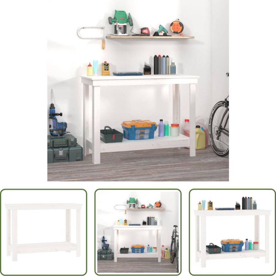 The Living Store Werkbank Houten werkbank 110 x 50 x 80 cm Massief grenenhout