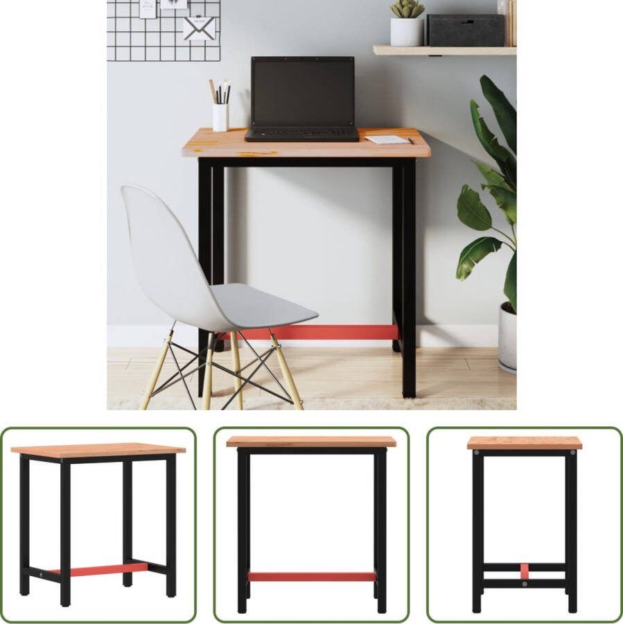 The Living Store Werkbank Massief beukenhout 80 x 55 x 81.5 cm