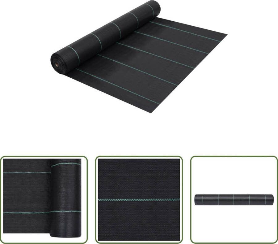 The Living Store Worteldoek zwart 1 x 10 m uv-gestabiliseerd 60 g m²