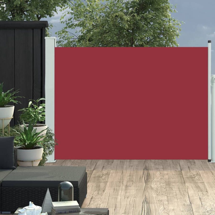 The Living Store Zij Scherm Rood 100 x 0-500 cm UV- en Waterbestendig