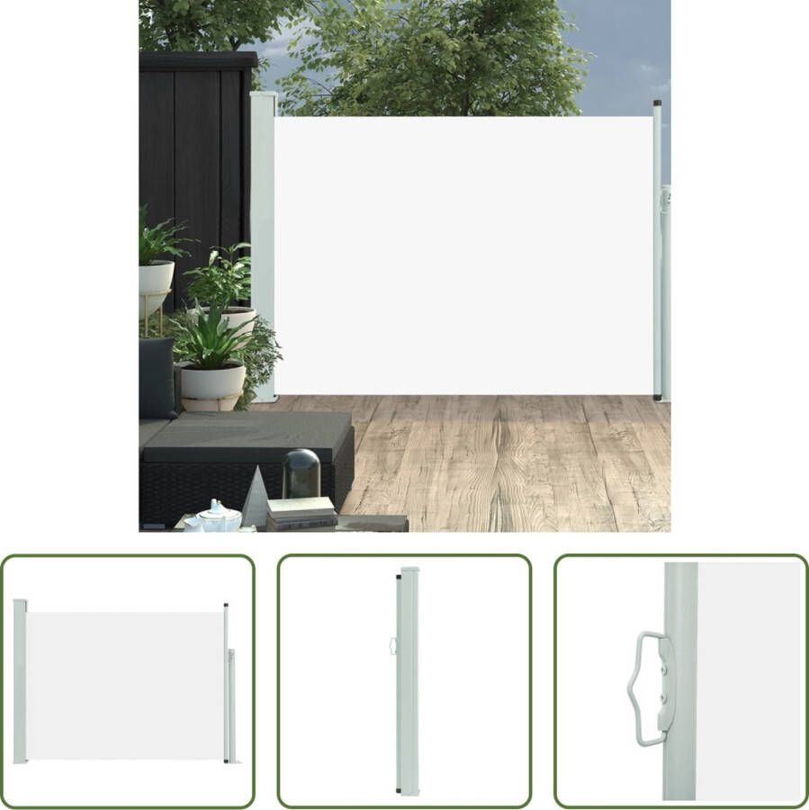 The Living Store Zijrolscherm 100 x 0-500 cm UV- scheurbestendig polyester Crème Grijs