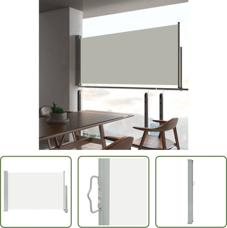 The Living Store Zijscherm Polyester 60 x 0-300 cm Automatische terugrolfunctie