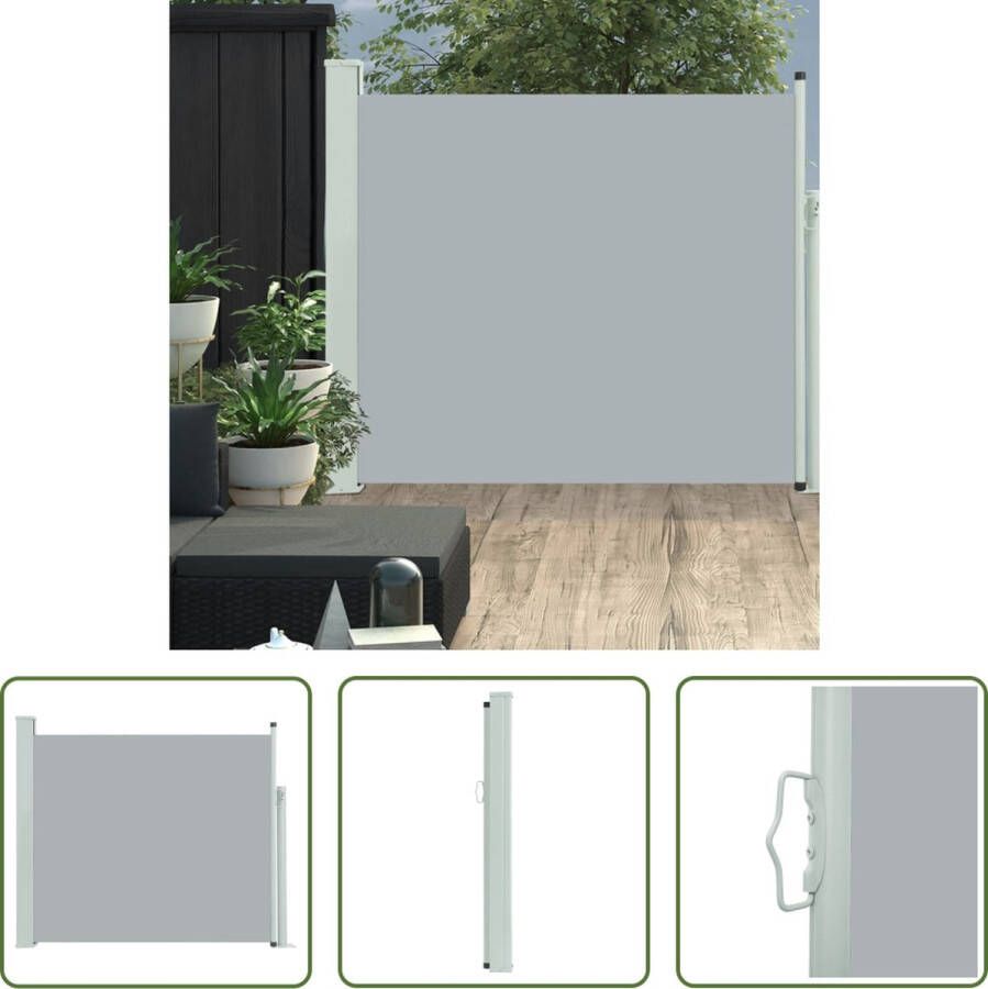 The Living Store Zijscherm Trendy 100x0-300 cm Grijs UV-bestendig polyester