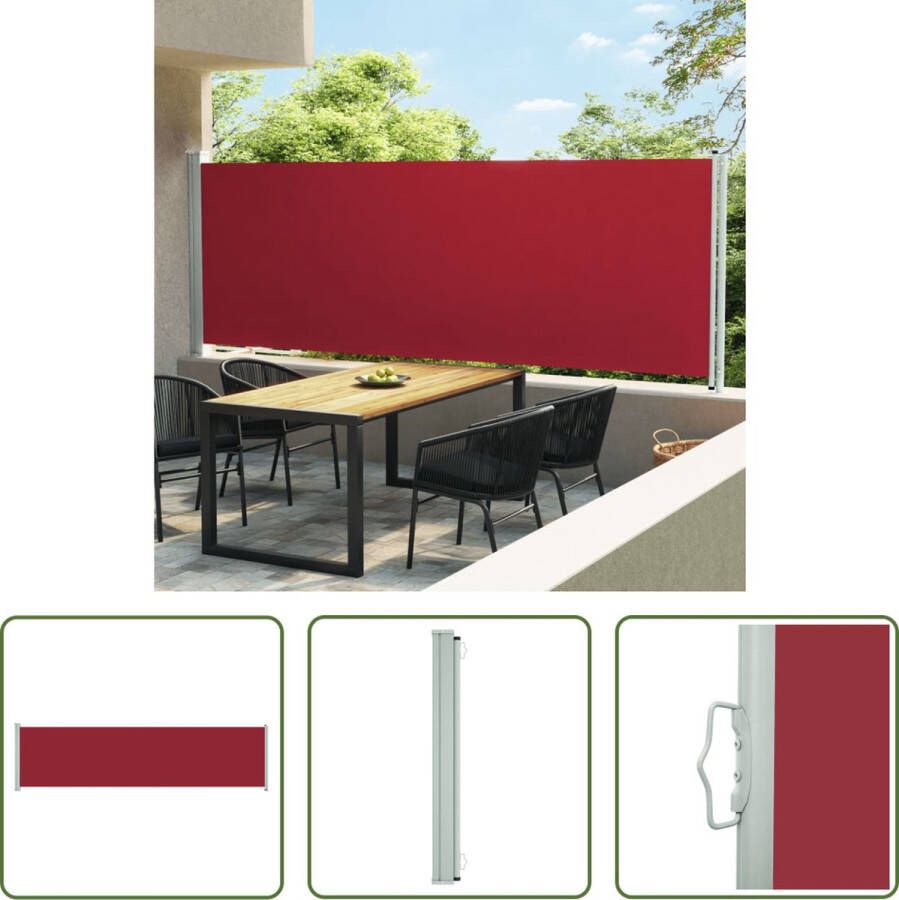 The Living Store Zijscherm Trendy UV-bestendig polyester 160 x (0 600) cm Rood