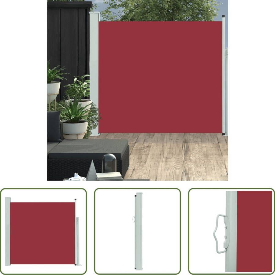 The Living Store Zijscherm Trendy UV-bestendig polyester 170 x (0-300) cm (H x B) Rood