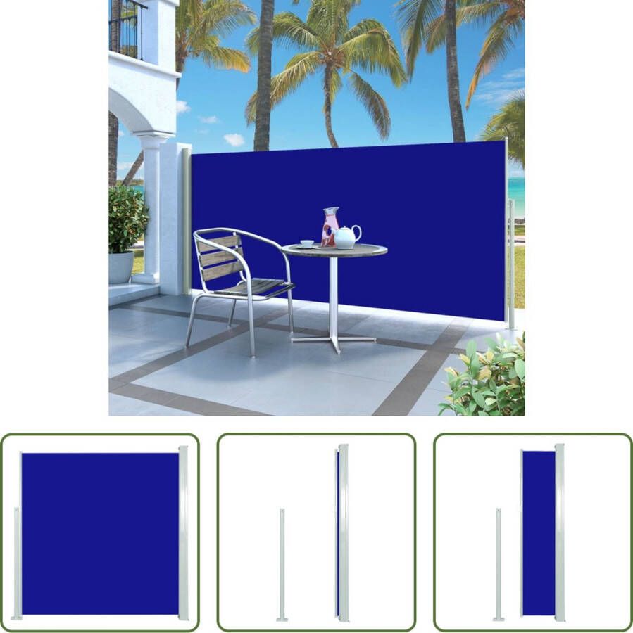 The Living Store Zijscherm Urban Terras en balkon 140 x (0-300) cm Blauw