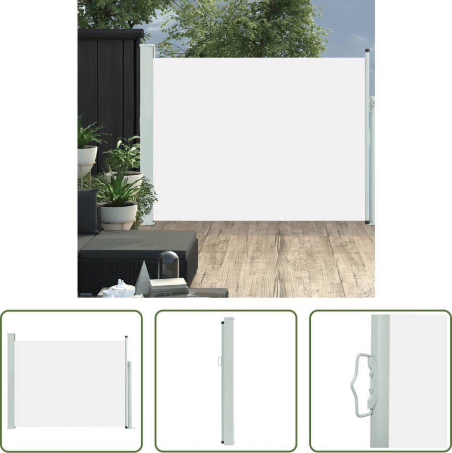 The Living Store Zijscherm UV-bestendig Polyester 140 x 0-500 cm Crème Grijs