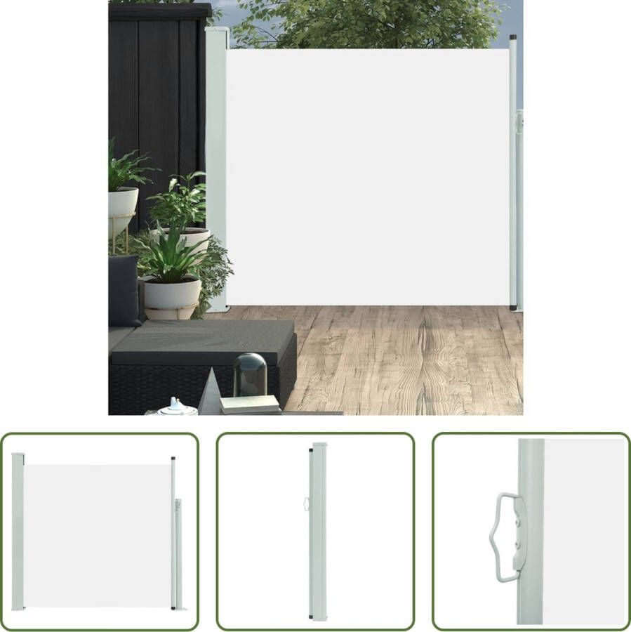 The Living Store Zijscherm uv- en scheurbestendig polyester 170 x (0 300) cm Crème