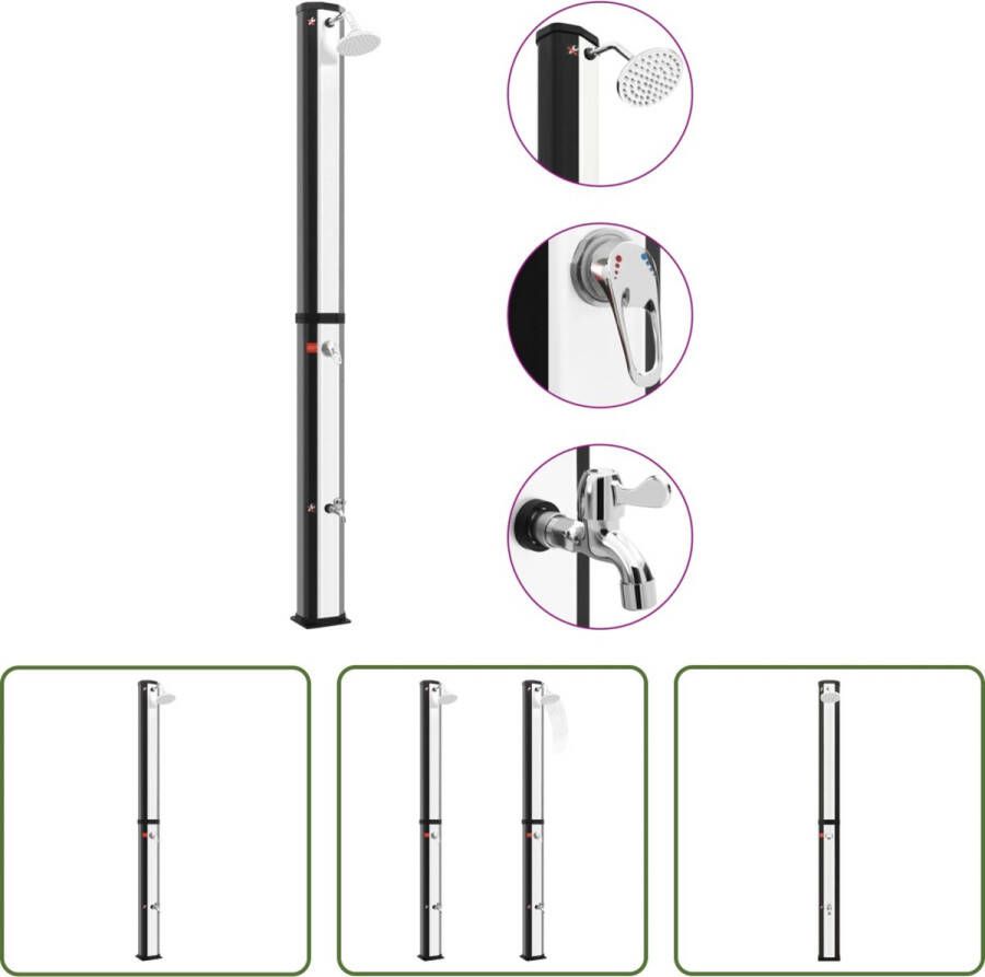 The Living Store Zonnedouche Milieuvriendelijk 35L waterreservoir 60? verwarming Inclusief kraan en schroeven