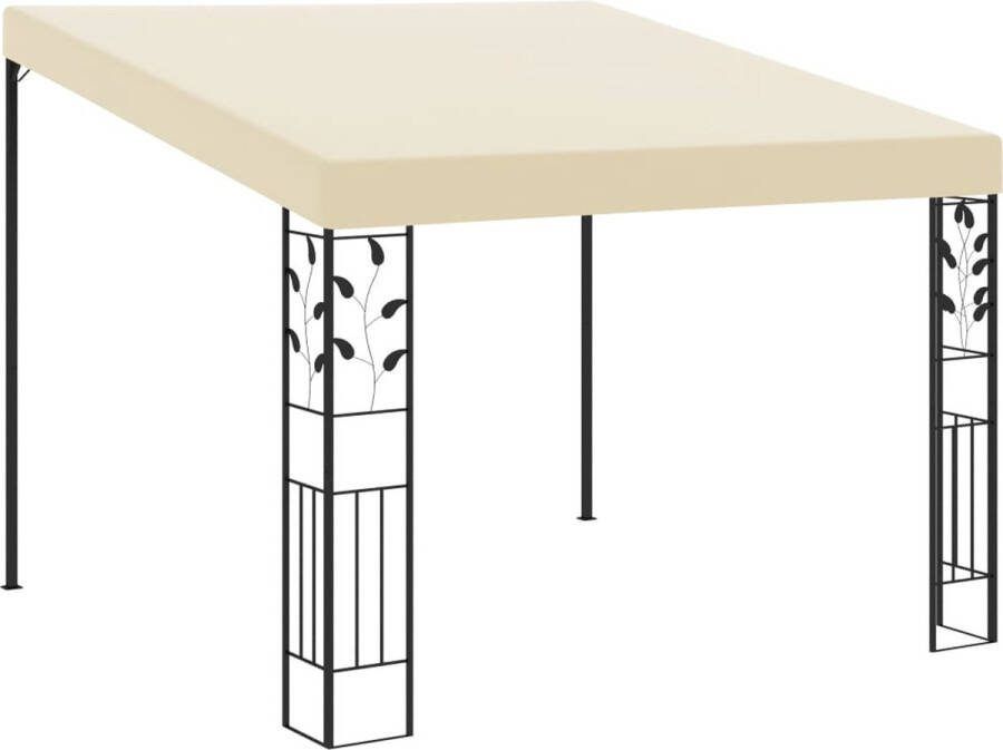 The Living Store Zonneluifel Prieel 3x3x2.5m gepoedercoat staal crème
