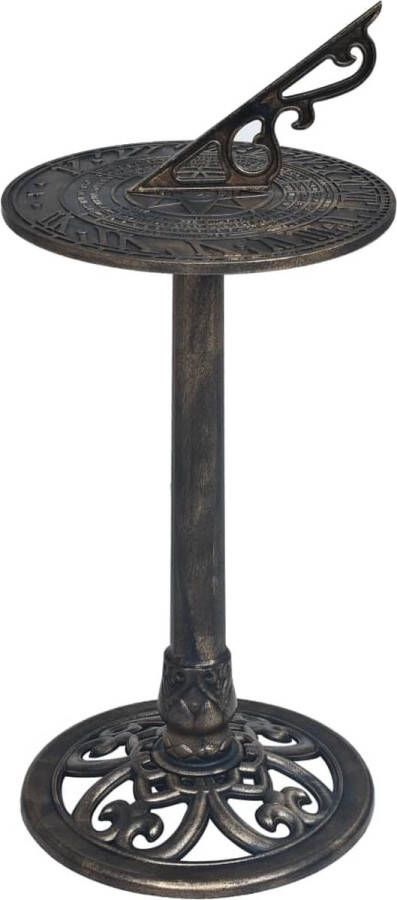 The Living Store Zonnewijzer Tuinaccessoires 35.5 x 82 cm Brons