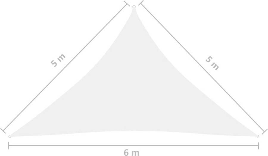 The Living Store Zonnezeil 5 x 5 x 6 m Driehoekig Wit Waterbestendig Uv-beschermend