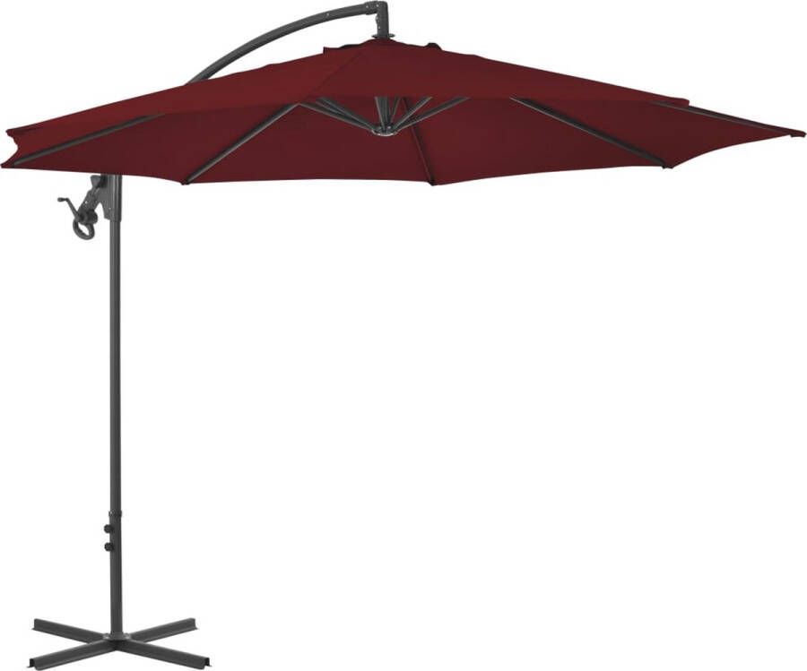 The Living Store Zweefparasol Bordeauxrood 300 x 260 cm UV-beschermend polyester