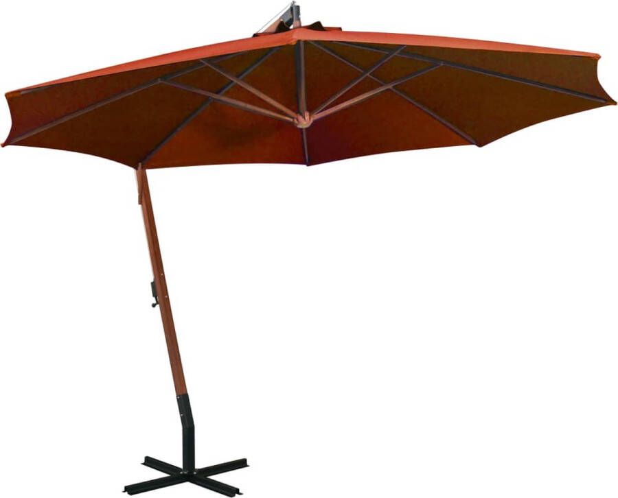 The Living Store Zweefparasol Terracotta 350 cm UV-bestendig