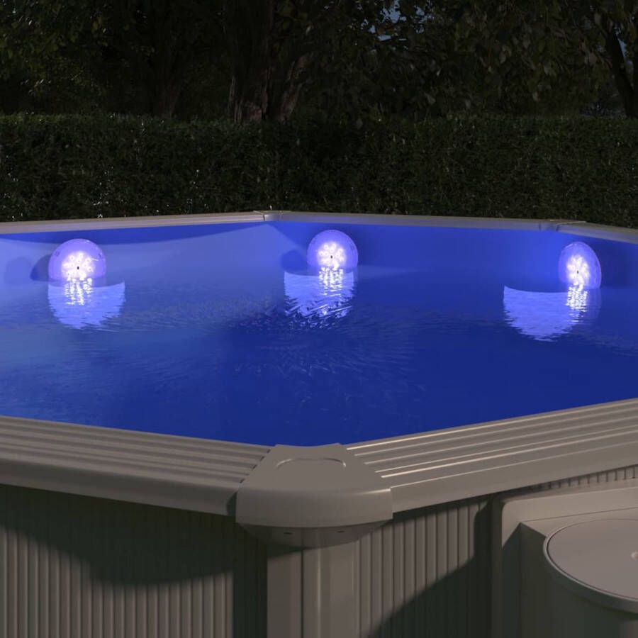 VidaXL The Living Store Zwembadlamp LED Verlichting Waterdicht Drijvend 150mm Diameter IPX7