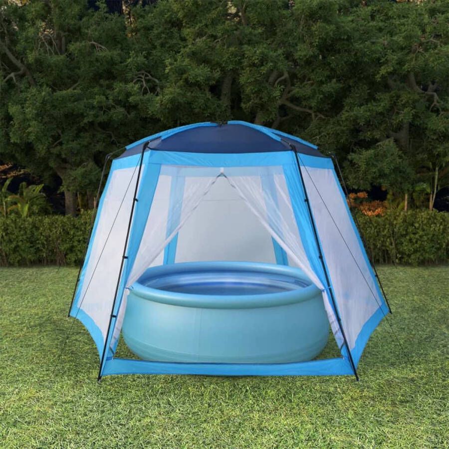 VidaXL The Living Store Zwembadtent Polyester PA-coating 500 x 433 x 250 cm Blauw