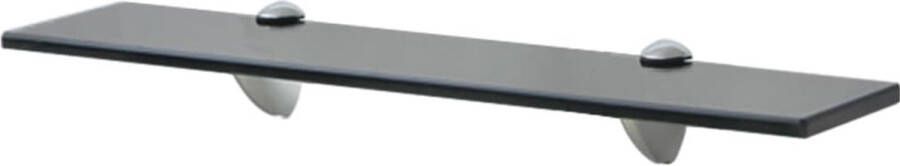 The Living Store zwevende plank zwart glazen schap 50 x 10 cm 8 mm dikte draagvermogen 10 kg eenvoudige montage