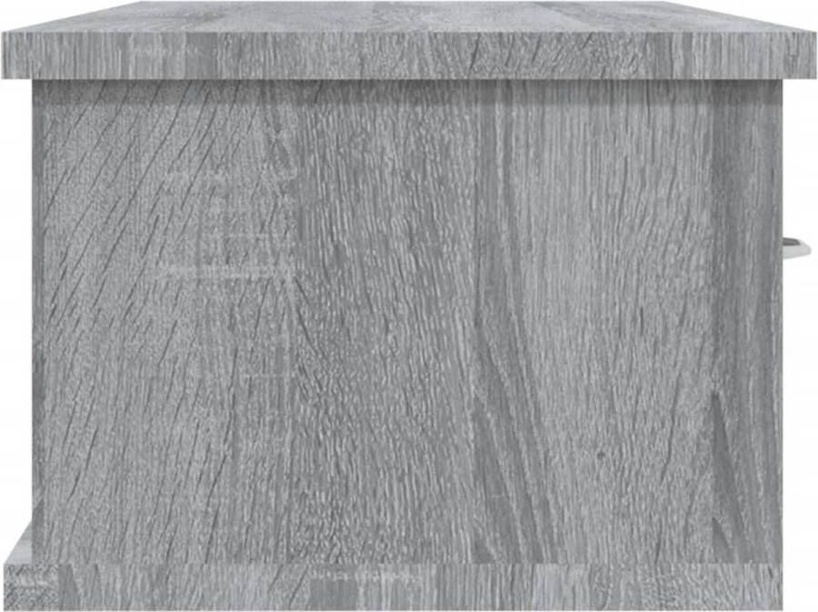 The Living Store Wandkast 88x26x18-5 cm bewerkt hout grijs sonoma eikenkleurig Wandsteun