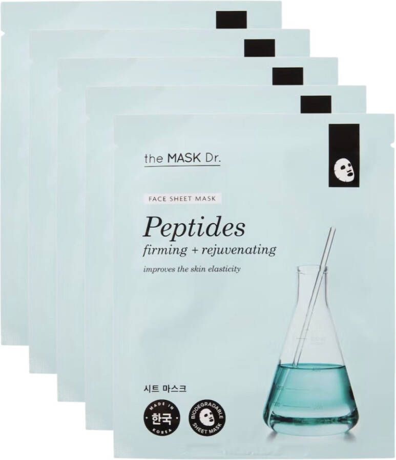 The Mask Dr. face sheet mask peptides Verstevigend + verjongend gezichtsmasker 5 sheet mask facial masker