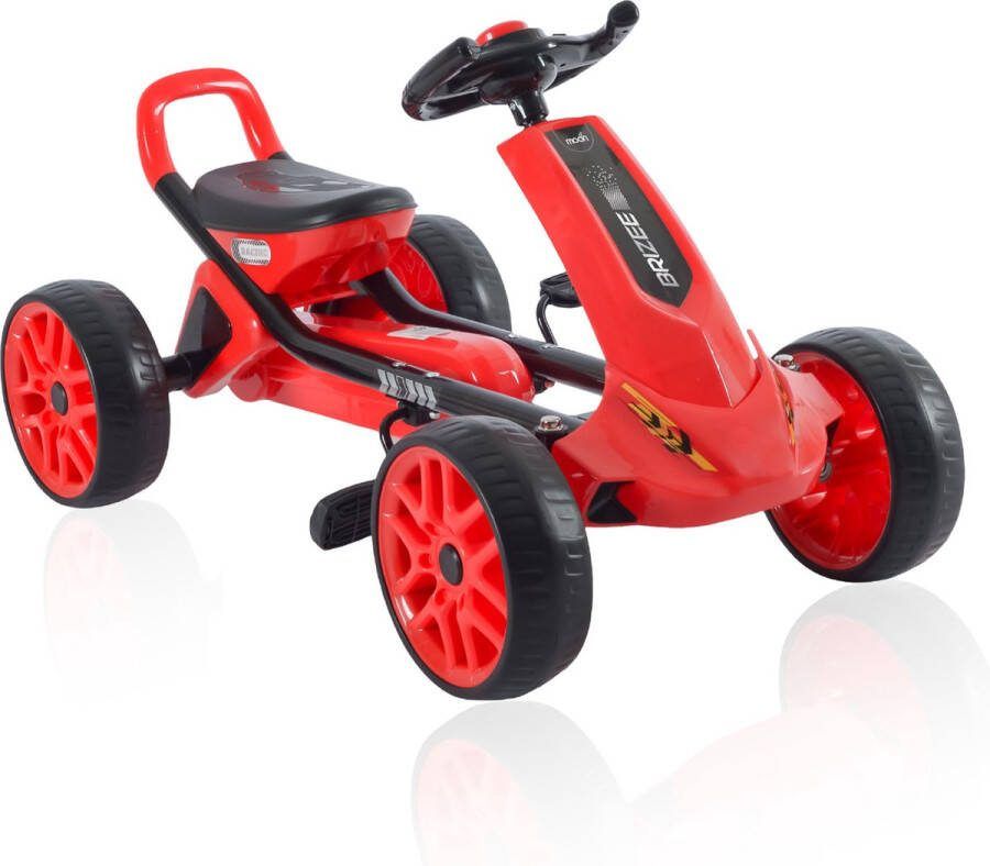 The Moon Brand Moon™ Brizee Skelter Pedal Go-Kart Rood Verstelbare Stoel en Stuur Vooruit en Achteruit Beweging