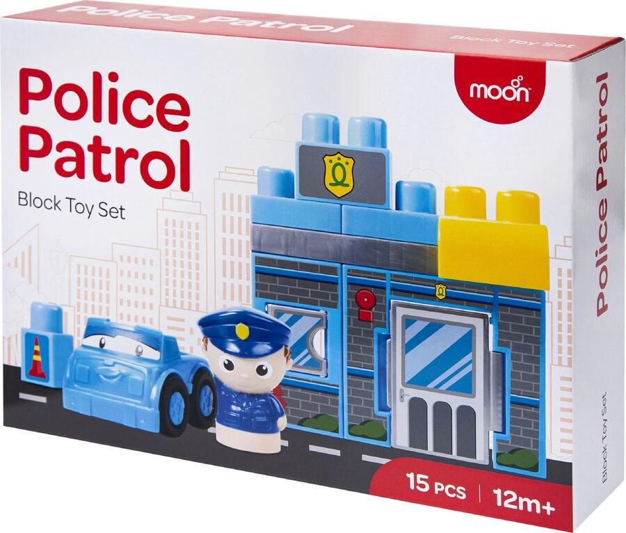 The Moon Brand Moon™ Politie Patrouille Bouwblokken Speelgoedset 15 Stuks
