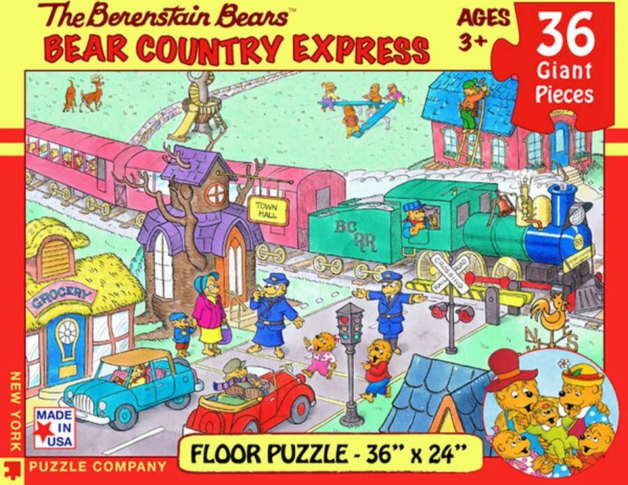 The New York Puzzle Company Beren Country Express Berenstain Beren Vloerpuzzel van 36 reuze stukken 0851996002840