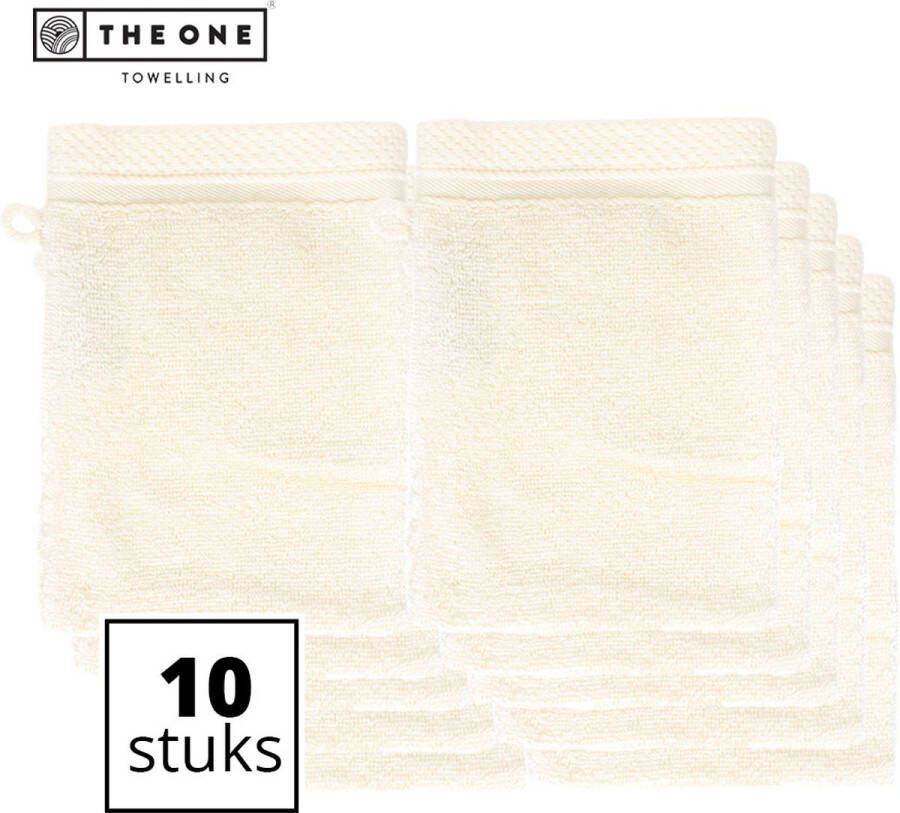 The One towelling Bamboe Washandjes Voordeelverpakking Bamboe Katoen 600 gr m² Stofdikte 16 x 21 cm Beige 10 Stuks