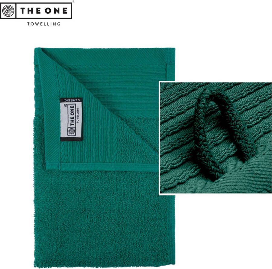 The One towelling Classic Gastendoek Kleine handdoek Hoge vochtopname 100% Gekamd katoen 30 x 50 cm- Smaragd groen